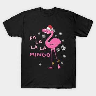 Fa La La La Mingo Funny Flamingo Christmas T-Shirt